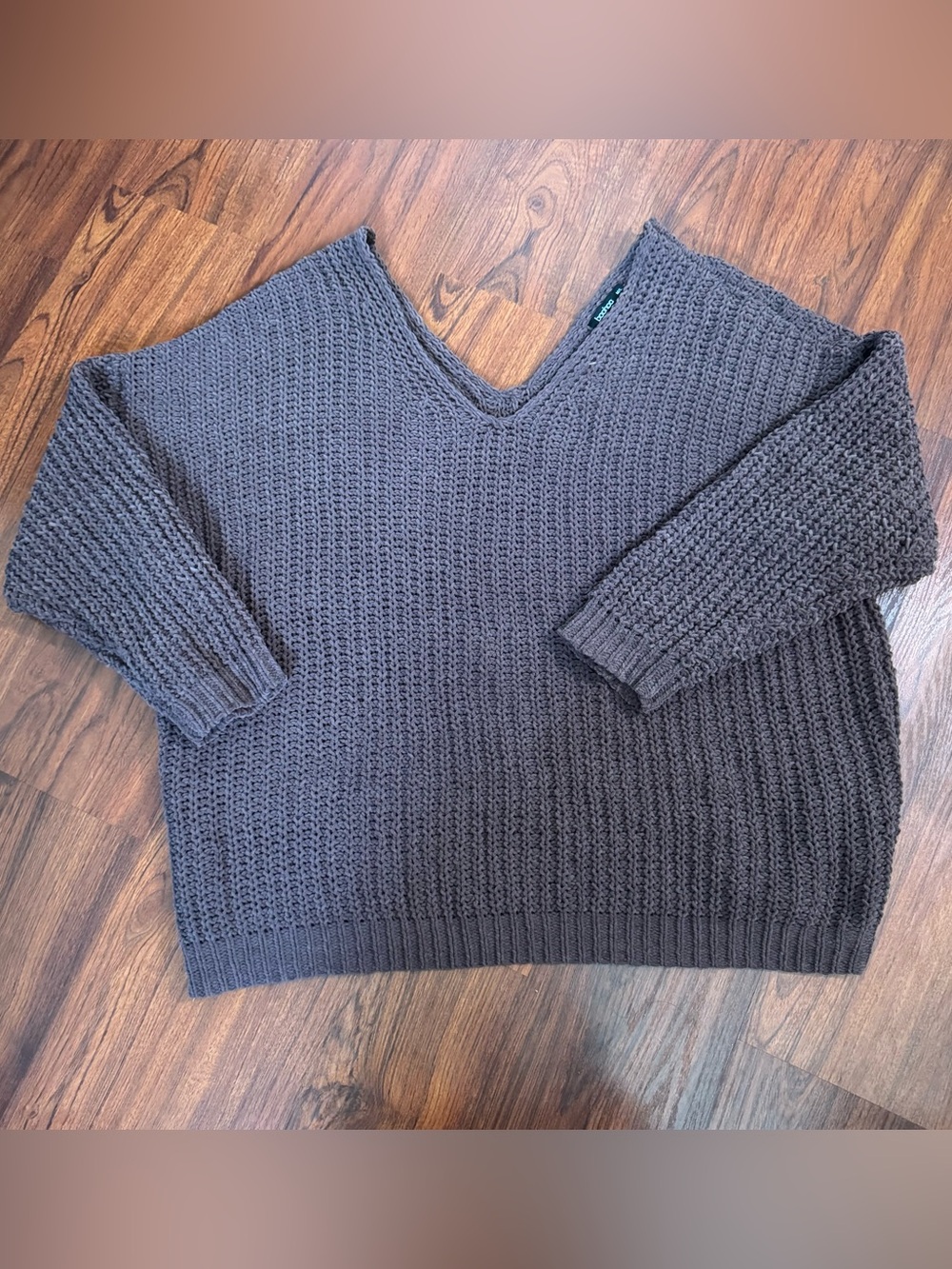 Deep V Chunky Knit Sweater